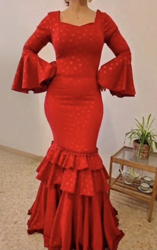 Traje de Flamenca Rojo TODAS LAS TALLAS