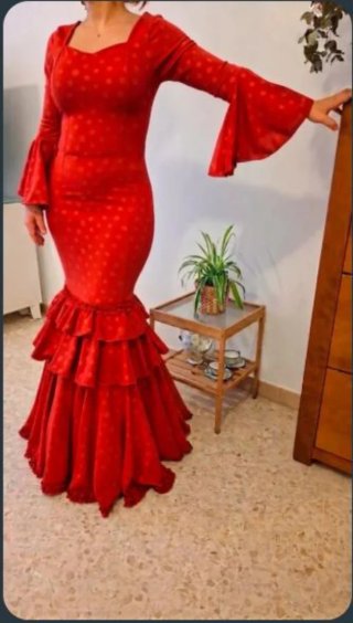 Traje de Flamenca Rojo TODAS LAS TALLAS