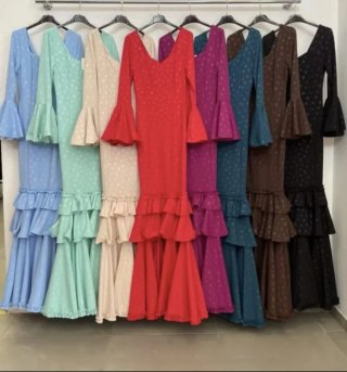 Traje de Flamenca Rojo TODAS LAS TALLAS