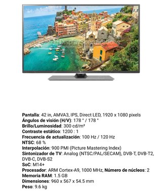 Televisor LG 3D 42 con problema técnico