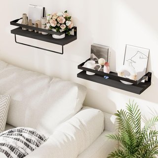 Estantes de Pared 2 Piezas: 40cm con Toallero