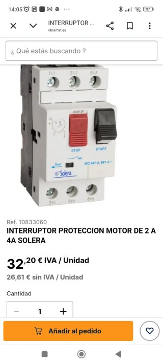 Interruptor Protección Motor Solera 4A
