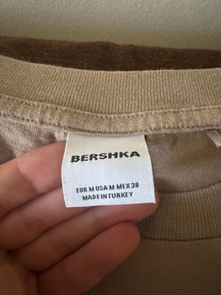 Camiseta Bershka Beige Talla M