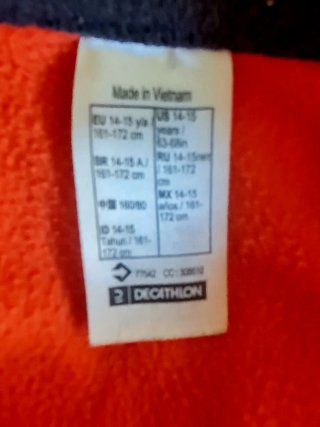 Dos sudaderas Quechua (azul y naranja)