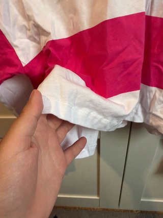 Camiseta Crop Manga Larga Kappa Rayas Rosa/Blanco