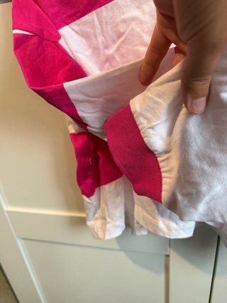 Camiseta Crop Manga Larga Kappa Rayas Rosa/Blanco