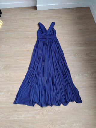 Vestido largo azul eléctrico