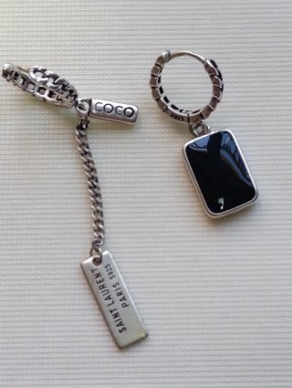 Pendientes Coco Saint Laurent Plata S925 Onix