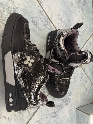 Scarpe Louis Vuitton Skate Nere/Argento Tg 39