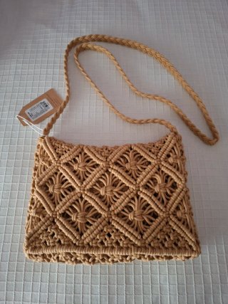 Bolso bandolera de Macramé Beige