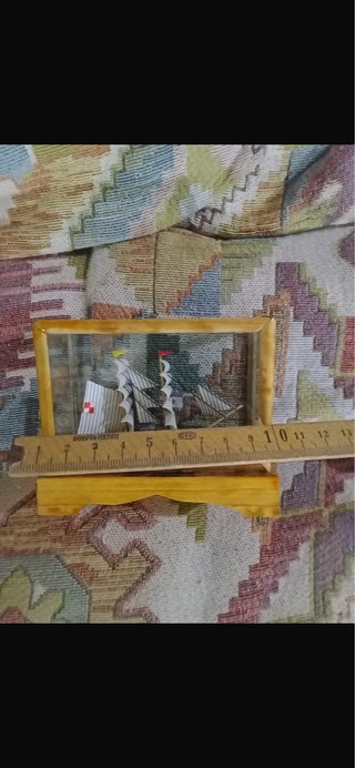 Diorama veliero vintage in teca