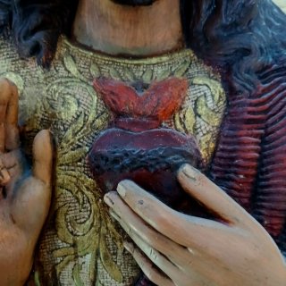 Sagrado Corazón de Jesús, busto de pared, años 50