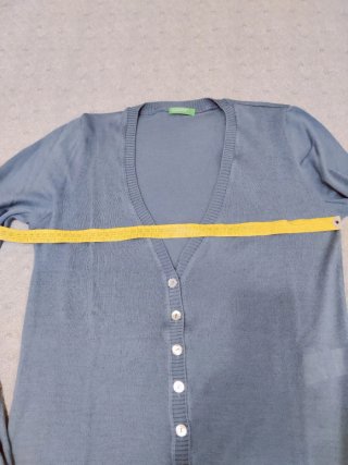 Cardigan donna Benetton Tg M colore azzurro polver