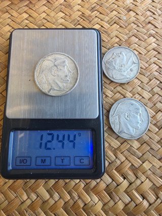 Lote 3 monedas 50F Bélgica