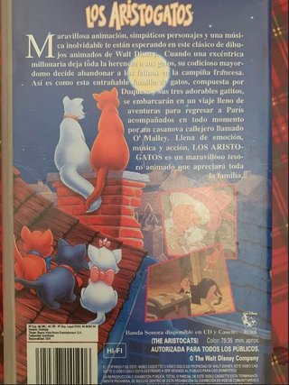 VHS Los Aristogatos (Español)