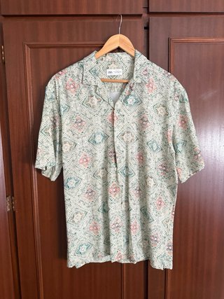 Camisa Zara Estampada Manga Corta