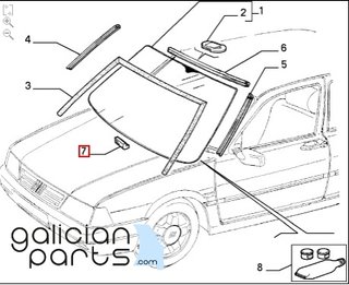 Pack 2 tacos apoyo cristal parabrisas Lancia Delta