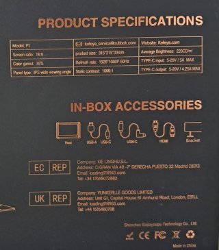 Monitor Portátil KEFEYA P1 Dual Screen