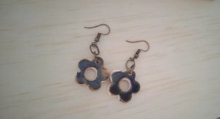 Pendientes cerámica flor artesanales