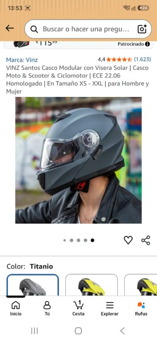Casco modular Vinz Santos Titanio