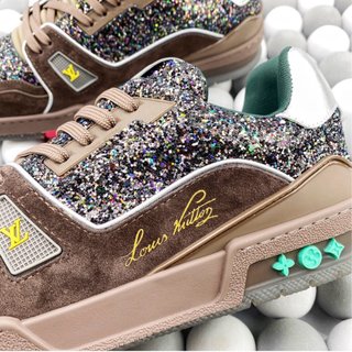 Louis Vuitton LV Trainer Glitter Marroni
