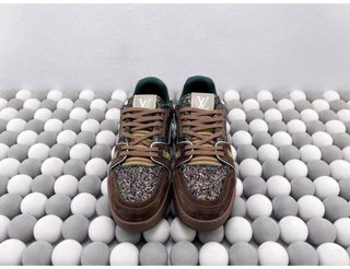 Louis Vuitton LV Trainer Glitter Marroni