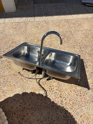 Fregadero doble Teka acero inoxidable con grifo