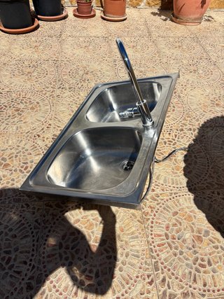Fregadero doble Teka acero inoxidable con grifo