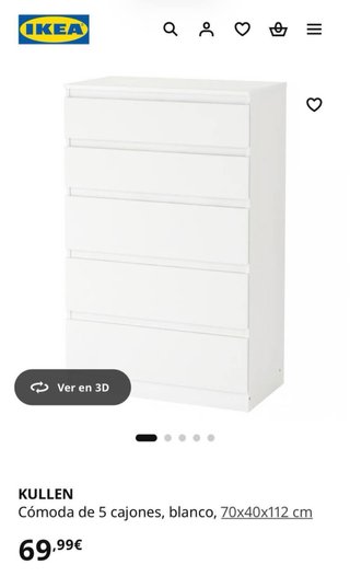 Cómoda Ikea Kullen Blanca