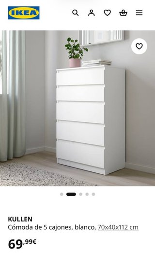 Cómoda Ikea Kullen Blanca