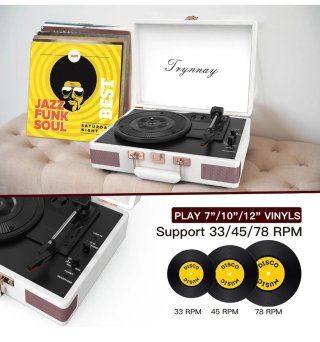 Tocadiscos portatil con altavoces incorporados