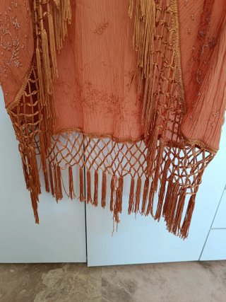 Kaftan/kimono Zara bordado flecos