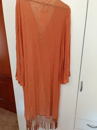 Kaftan/kimono Zara bordado flecos