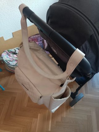 Bolso para carrito de bebé color beige