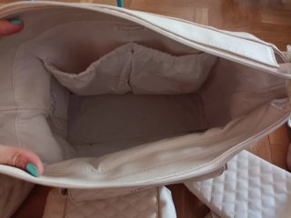 Bolso para carrito de bebé color beige