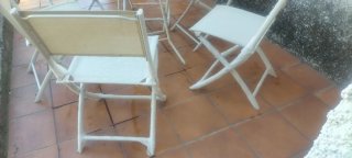 Conjunto mesa y 6 sillas jardín cristal