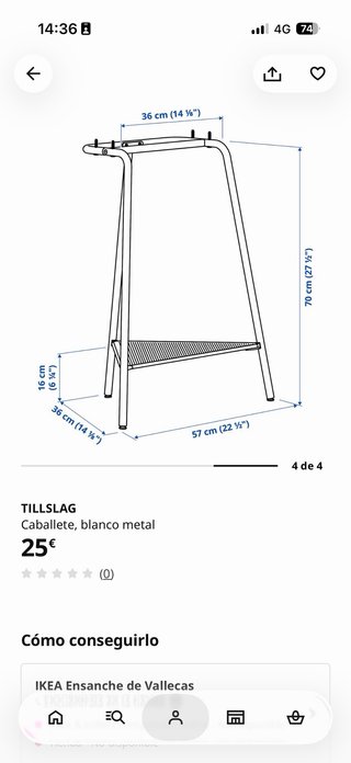 Caballete Mesa Blanco Madera IKEA Tillstag