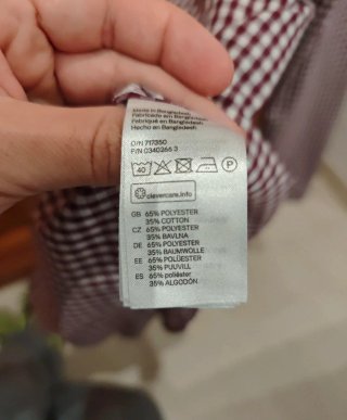 Camisa H&M cuadros Talla S
