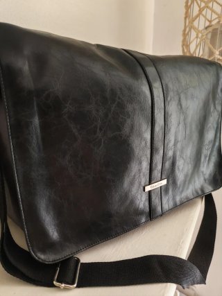 Borsa a cartella Calvin Klein pelle/tela nera