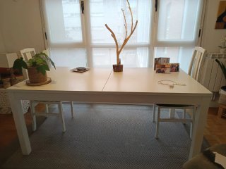 Mesa comedor extensible Ikea blanca
