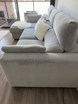 Sofá 3 plazas con chaiselongue gris