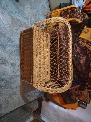 Cesta mimbre beige/marrón