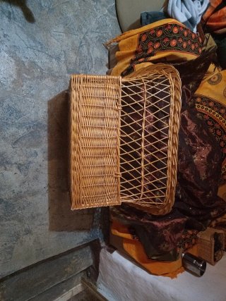 Cesta mimbre beige/marrón
