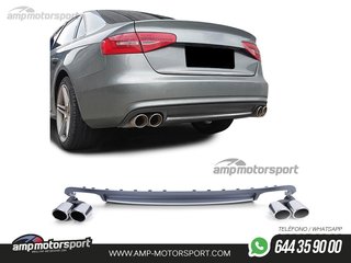 DIFUSOR TRASERO DOBLE IMPRIMADO CON COLAS PARA AUDI A4 B8 2007-2011