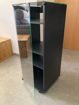 Mueble Vitrina Cristal Negro Metálico