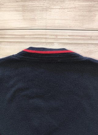 Jersey Hombre Azul Marino Geométric V Neck Talla L