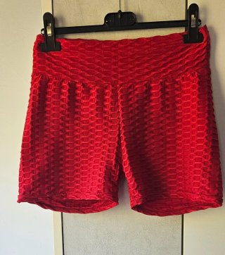 Leggings cortos deportivos push up rojos