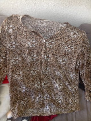 Blusa fluida animal print y flores Talla XxL