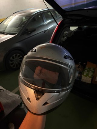 Casco Moto Talla S Plata