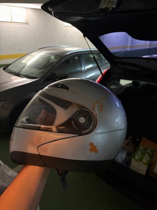 Casco Moto Talla S Plata